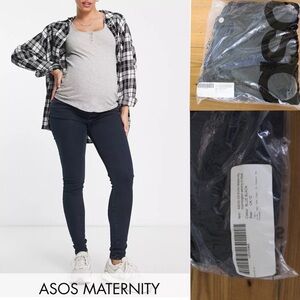 ASOS NIP Maternity Mornington Skinny Blue Black 8 / UK12